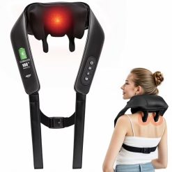 Cordless Neck and Shoulder Massager with Heat and Shiatsu-Style Kneading